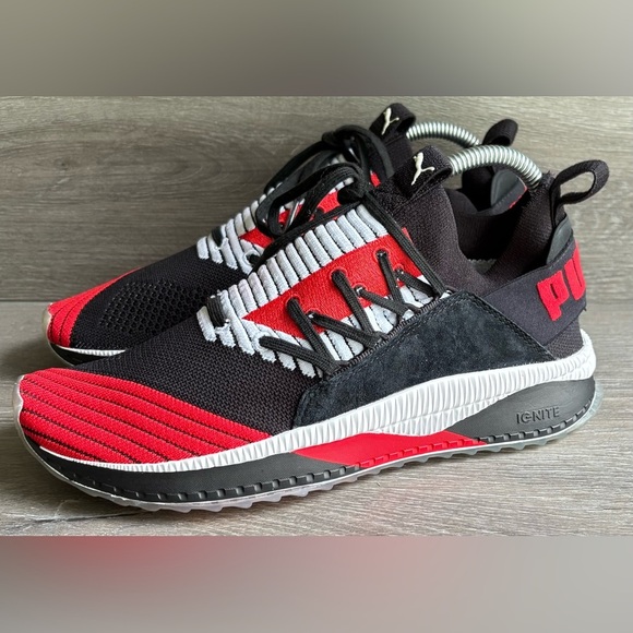 Puma Tsugi Jun Cubism Black White Scarlet Men’s 7.5 Women’s 9 365490-02 - Picture 1 of 7